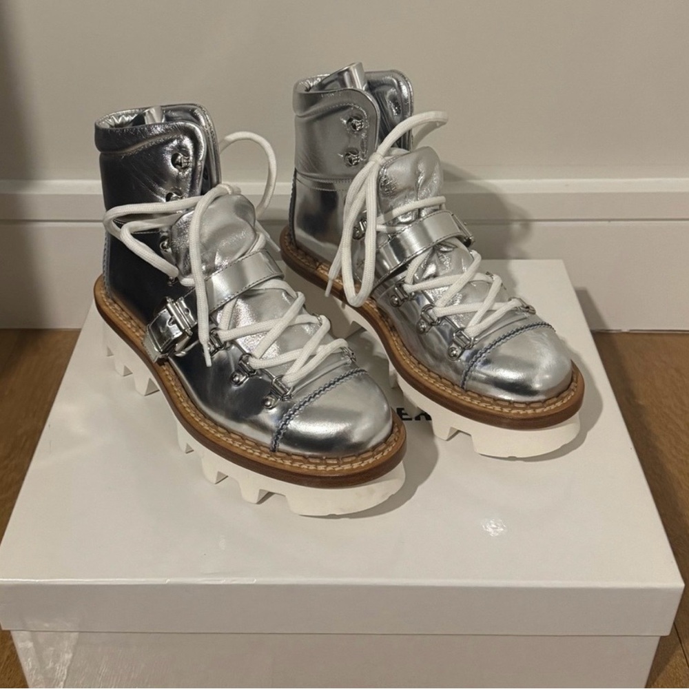 Moncler Grenoble Silver Chunky Boots